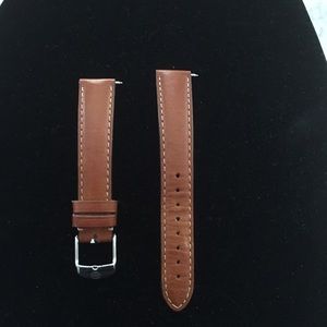 Michele leather watch band size 16 saddle brown